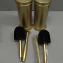 UPTRONIC Toilet Brush, Aluminum Alloy Toilet Brush and Holder Set with Long Handle Durable Bristles Toilet Bowl Brush and Covered Holder for Toilet Scrubber for Bathroom Cleaning (2, Gold)
