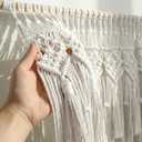 WOSIBO Boho Macrame Window Valance Handmade Cotton Decor Wall Hanging Curtain Panels for Kitchen Bedroom Livingroom Cafe 52" W X 21" L (Boho)
