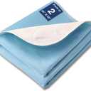 Bed Pads Washable Waterproof, 52" x 34" (2 Pack) Incontinence Bed Pads, Waterproof Mattress Protector & Washable Pee Pads, Perfect for Kids, Adults, The Elderly and Pets (Dark Blue)