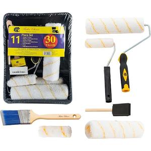 Bates  Paint Tray Set, Paint Rollers, Paint Brushes for Wall, Tray, Roller Brush, 11 Piece Home Painting Supplies, Foam Brush, House Painting Supplies, Painting Tools, Interior, Exterior