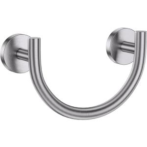 TNOMS Brushed Nickel Smiley Face Towel Ring Bathroom Hand Towel Holder Stainless Steel Wall-Mounted Bathroom Hardware Accessories Towel Rack