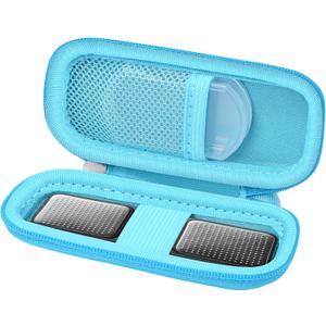 2 x Heart Rate Monitor Case KardiaMobile EKG Monitor 1L 6L, Portable Hard EVA Kardia Mobile Case with Climbing Clip, Protective KardiaMobile EKG Organizer (BLUE)