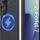 Nillkin Samsung Galaxy Z Fold 7 Magnetic Case, with Hinge Protection Front Cover Slim, Compatible with Magsafe, Frosted Shield Protective Case for Galaxy Z Fold 7 5G (Black)