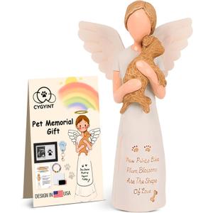 Dog Memorial Gifts for Loss of Dog Set, Hand-Painted Resin Angel Statue, Sympathy Gift for Pet Loss to Comfort a Pet Mom or Friend