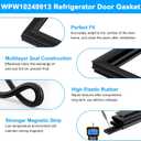 Upgraded W10249913 WPW10249913 Freezer Door Gasket Compatible with Whirlpool Refrigerator Door Gasket, Rubber Seal For Kenmore Refrigerator Door Gasket Black, Freezer Seal Replacement 63.98"x14.37"