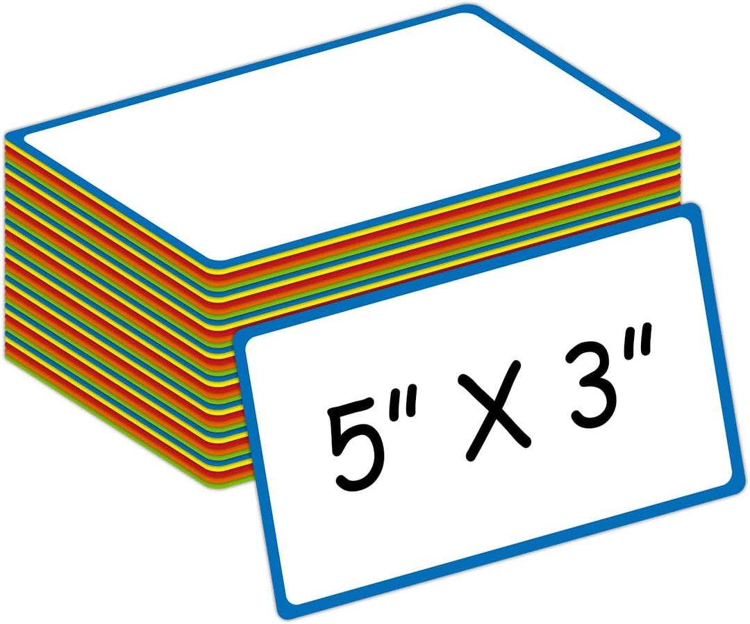 Colored Border Magnetic Labels 5x3 Inch 40 Pieces, Reusable Magnetic Dry Erase Labels for Whiteboards, Locker, School, Classroom, Office, Home