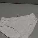 Tempt Me Women Bikini Bottoms Mid Waist Bathing Suit Swimsuit Ruched Swim Bottom (White) M
