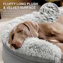 iweepet 3.7 inch Thickened Orthopedic Dog Beds for Extra Large Dogs, Fluffy Supportive Dog Sofa Bed with 28D Egg-Crate Foam, Removable Washable Cover, Waterproof Lining, Cozy Oval Design, Grey