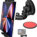 Windshield Car Tablet Mount, Heavy Duty Window Dashboard Tablet Holder, 95mm Powerful Suction Mount for iPad Pro 12.9 11 Air Mini, Galaxy Tab, Z Fold,More 4-13'' Tablets, 1/4'' Screw for Camera