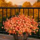 16 Bundles Artificial Flowers for Fall Outdoors Decoration - Fake Mums Faux Artificial Plants Plastic Flower No Fade for Harvest Halloween Thanks Giving Day Decor