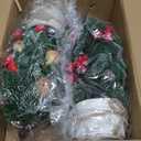 YINGQIWISH 2PCS Small Christmas Tree, Artificial Red Berry Pinecone Mini Tabletop Christmas Tree Decorations, for Wedding Holiday Indoor Xmas Party Decor.