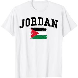 Hashemite kingdom of Jordan country flag vacation T-Shirt (White, XL)