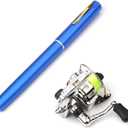 Lixada Fishing Rod Reel Combo Mini Pen Fishing Pole Kit Telescopic Fishing Rod Spinning Reel Combo Kit (1.0 m, Blue)