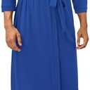 Ekouaer Men's Lightweight Kimono Spa Robe Knit Bathrobe Soft Sleepwear 3/4 Sleeve Loungewear with Pockets S-XXL Size Medium