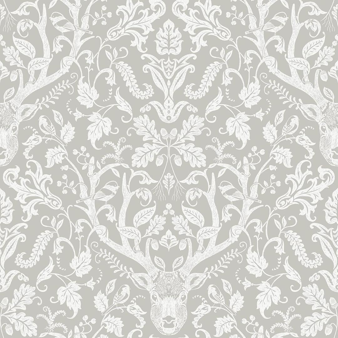 NuWallpaper Taupe Escape to The Forest Peel & Stick Wallpaper