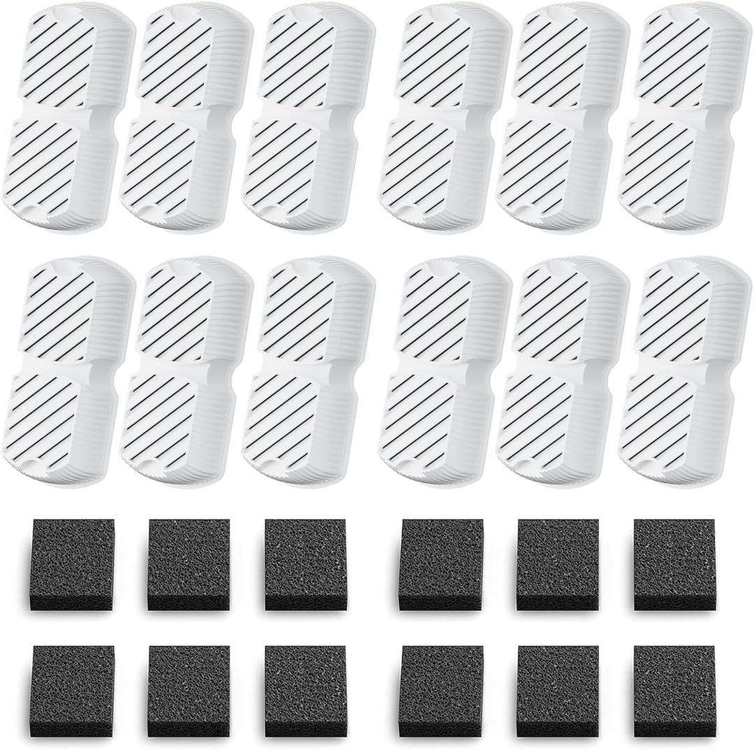 GROOKPET Pet Water Fountain Filters: 24 Dog Water Fountain Filters Replacement - Dog Fountain Filters - Including 12 Filters + 12 Sponges - Suitable for GROOKPET Pet Water Fountain