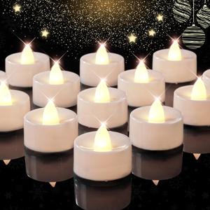 BEICHI Set of 24 Flameless LED Tea Lights Bulk, Electric Tealight Candles, Small Fake Candles Battery Operated, Warm White Flickering Mini Candles for Christmas, Home Decor