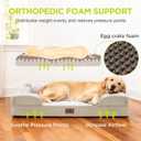 Orthopedic Dog Beds for Large Medium Dogs, Big Waterproof Memory Foam Pet Couch Bed with Removable Washable Cover, Tennis Ball Toy, 36x27