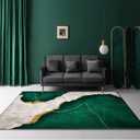 Contemporary Green Silver Marble Rugs for Living Room Abstract Carpet,6'x9'