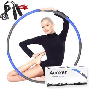 Auoxer Fitness Exercise Weighted Hoops, Lose Weight Fast by Fun Way to Workout, Fat Burning Healthy Model Sports Life, Detachable and Size Adjustable Design (blue)