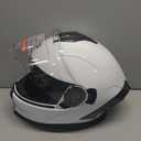 Motorcycle Helmet,Motorcycle Dual Visor Flip up Modular Full Face Helmet JR-815,DOT Approved Motorbike Helmet with 2 Visors for Adults Men Women(S,Glass White-B)