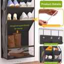 Over the Door Shoe Organizer, Hanging Shoe Rack for Closet with 16-20 Pairs Capacity, Foldable Storage for Shoes, Boots, Sneakers, for Dorm Room, Apartment, Small Spaces（Black)