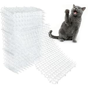 Clear Scat Mats for Cats 16 x 13 Inch, 12 Pack Transparent Cat Spike Mat with 1 Inch Spikes, Indoor Outdoor Cat Deterrent Mats to Keep Cats Off Couch, Bed, Counter & Garden