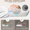 Osteo Cervical Pillow for Neck Pain Relief, Hollow Design Odorless Memory Foam Pillows with Cooling Case, Adjustable Orthopedic Bed Pillow for Sleeping, Support for Side Back Sleepers Dark Grey