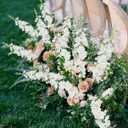 White Delphinium Artificial Flowers,8PCS Long Stem Silk Larkspur Flowers 33.5'' Faux Delphinium Stems for Tall Vase Home Wedding Table Decor(White)