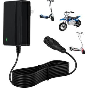 24V Charger for Electric Scooter Razor MX350 Electric Scooter Dirt Bike E100 E175 E200 E200S E300 E300S E500 Pocket Mod, Sports Mod and Dirt Quad