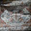 2x3 Area Rug Vintage Machine Washable Low Pile Carpet No Shedding Area Rugs for Living Room Bedroom Dining Room Kitchen Entryway Hallway Office Indoor-Brick/Pink