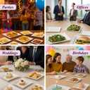 Aya's 60ct Square Plastic Disposable Plates, White - 9.5-Inch 30 Dinner and 6.5-Inch 30 Salad Plates for Party - Heavy-Duty Hard Plastic Design for Wedding, Event, Christmas, and Thanksgiving