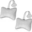 2 Pcs Hot Tub Pillows for Inflatable Bathtub 10.62 x 8.26 Inch Universal Hot Tub Accessories Spa Patio Lounge Chair Headrest Head Neck Support with Adjustable Hook for Pool Outdoor (Grey) (Gray)