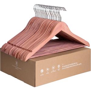 StorageWorks Cedar Wood Clothes Hanger 20 Pack, Wooden Coat Hangers for Shirts, Jackets, Pants, Suits, Sweaters