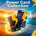 Power Card - Portable Charger Power Bank, Fast Charging, External Battery for Emergency Survival Everyday Carry Lightning & USB C for Android+iPhone (Single Use, Pre-Charged)