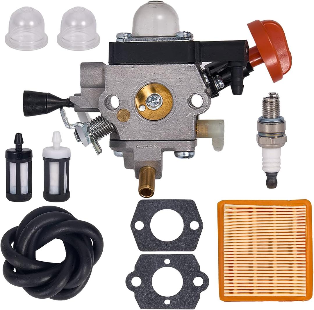 4180-120-0617 FS131 Carburetor for Stihl FS131 FS131R HT131 HT133 KM131 KM131R FS311 4180/17 Brushcutter Trimmer - with Air Filter Spark Plugs Kit