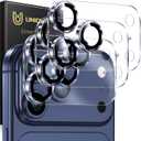 UniqueMe Compatible for 3 Pack iPhone 17 Pro Max Camera Lens Protector - [Drop Protection] Anti Scratch Full-Coverage Camera Cover Screen (Transparent)
