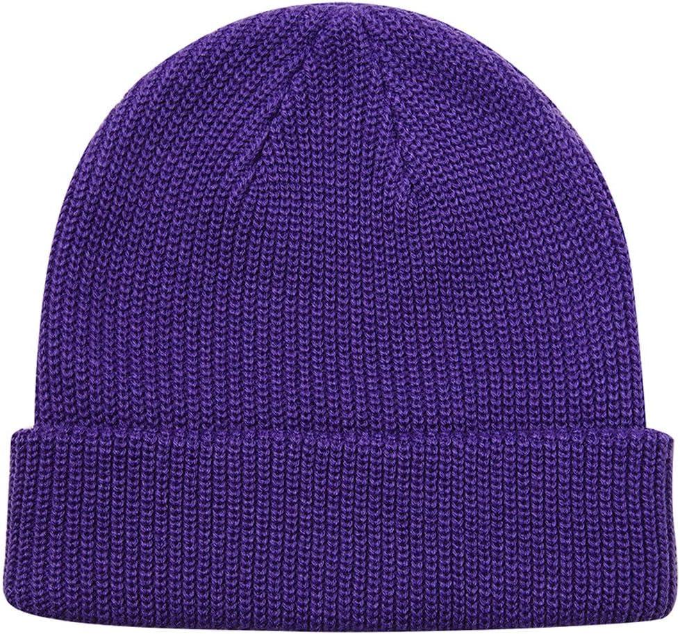 Beanie Hat Knit Ski Cap Fisherman Beanie for Men Women (One Size, Purple)