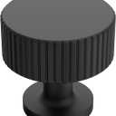 Alzassbg 10 Pack Matt Black Cabinet Knobs, 1.1 Inch(28mm) Diameter Cabinet Handles Kitchen Hardware for Cabinets and Drawers AL6095MB (Single Hole Knobs)