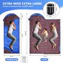 0 Degree Sleeping Bag for Cold Weather,100% Cotton Flannel XXL for Adults Big and Tall Cold Weather Winter Zero Degree Camping,Free Compression Sack (Blue)