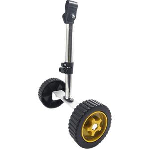 Support Wheel Attachment for String Grass Trimmer Weed Wacker/Weed Eater4.9" x 14.2" Yellow Auxiliary Wheel Angle & Height Adjustable Fit 1.02"(26mm) Rod/Pole/Shaft