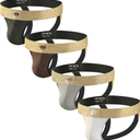 BSHETR Men's Jockstraps Athletic Supporters 4-Pack Cotton Work Out Underwear, L