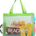 Montana West Large Mesh Beach Tote Bag Net Mesh Pool Bag with Two Pockets 