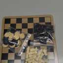 Regal Games - Reversible Wooden Board for Chess, Checkers & Tic-Tac-Toe - 24 Interlocking Wooden Checkers and 32 Standard Chess Pieces - for Age 8 to Adult for Family Fun (10.5 Inch - Reversible)