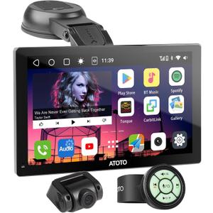 [Android & 4G+32G] ATOTO P9 Portable Carplay Car Stereo with Dashcam, 7 Inch Wireless Android Auto Screen for Car, 4G LTE, ChatGPT, GPS Tracking, WiFi, Dual BT, USB, HDMI Input, P907PR-S1