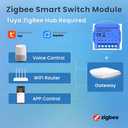 1CH Dry Contact Passive Output Wi-Fi Switch Module,Input DC 24-32V, Tuya app Remote Control Lights Gate Opener,Compatible with Alexa