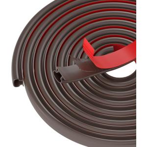 Brown Rubber Weather Stripping Door Seal Strip, D Shape Door Weather Seal Strip, Self-Adhesive Soundproofing Frame Insulation Tape for Doors Frame/Window Seal,Blocks Cold Drafts Noise (40 Feet)