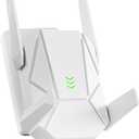 WiFi Extender, 2026 15X Fastest WiFi 6 Booster AX1800 (5.8/2.4GHz) 18,999 sq.ft Long Range and 135+ Devices, WiFi Extender Signal Booster for Home with Ethernet Port (White)
