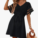 BMJL Womens Swimsuit Coverup Beach Dress V Neck Chiffon Bathing Suit Cover Ups Swimwear M