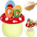 Coloch 5 Pcs Ceramic Measuring Spoons with Base, Mushroom Shape Baking Measuring Spoons and Cup Decorative Cute Cooking Spoons Set for Dry and Wet Ingredients, 1/4, 1/2, 1 tsp, 1 Tbsp